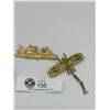 Image 2 : Dragonfly, Frog and large floral Brooch