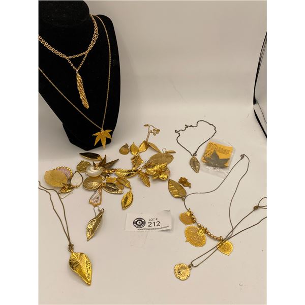 Large Lot of Gold Plated Leaves and Shells