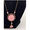 Image 2 : Beautiful Pink and Copper Sparkle Glass Vintage Necklace
