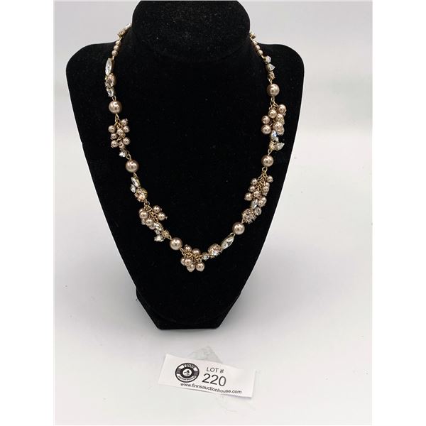 Beautiful J.Crew Faux Pearl and Rhinestone Necklace