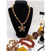 Image 2 : Large Lot Faux Amber Jewelry Untested