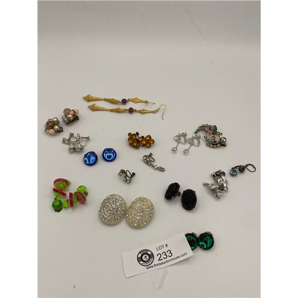 14 Pair Of Vintage Earrings