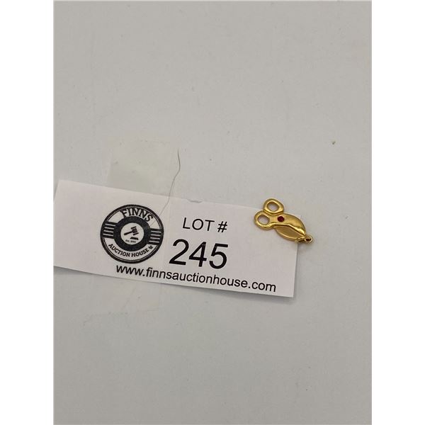 18k Gold Scissors Charm