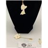 Image 2 : 3 Piece Genuine Ivory 1 with Gold Nugget
