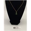 Image 1 : Jade and Gold Nugget Owl on Gold Plate Chain