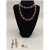 Image 1 : Cherry Quartz Necklace and Earrings