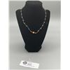 Image 1 : Very Unusual Link Necklace with Orange Cat's Eye Bead