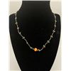 Image 2 : Very Unusual Link Necklace with Orange Cat's Eye Bead