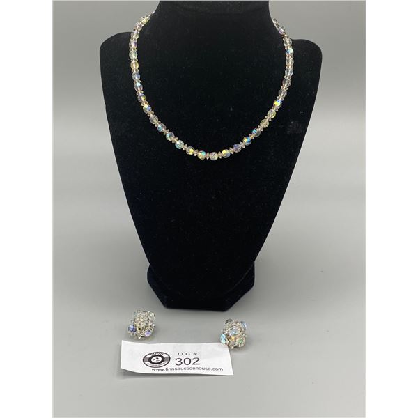 1950's Austrian Crystal Necklace and Earrings