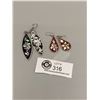 Image 1 : 2 Pairs of Vintage Shell Inlaid Earrings