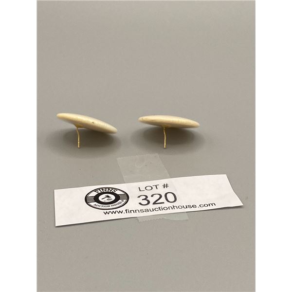 Large Circular Ivory Earrings