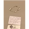 Image 2 : Fine Italian Sterling Silver Bracelet with 5 Dangling Teardrop Shaped Fresh Water Pearls Each Measur