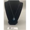 Image 1 : 14k White Gold Crystal Cross Necklace, Chain is 1gr