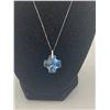 Image 2 : 14k White Gold Crystal Cross Necklace, Chain is 1gr