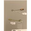 Image 1 : Lot of 4 Antique Gold, Silver and Diamond Stick Pins. 1 18k, 1 14k 1 Sterling and 1 Mark Can't be Re