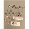 Image 1 : Lot of 16 Silver & Enamel Charms and 835 Silver Bracelet with 9 800 Silver Charms