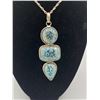 Image 2 : Huge Art Glass 925 Pendant On Chain