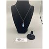 Image 1 : Opalescent and Amythest Sterling Necklace and a Sterling and Amythest Ring size 6.5