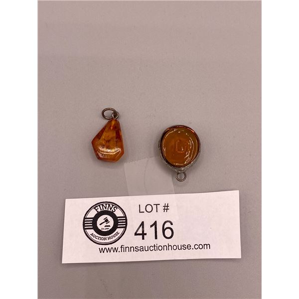 Lot of 2 Pendants, one is Amber.