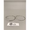 Image 2 : Pair of 3" Sterling Silver Hoop Earrings