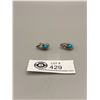 Image 1 : Very Nice Quality Sterling and Turquoise Hoop Earrings