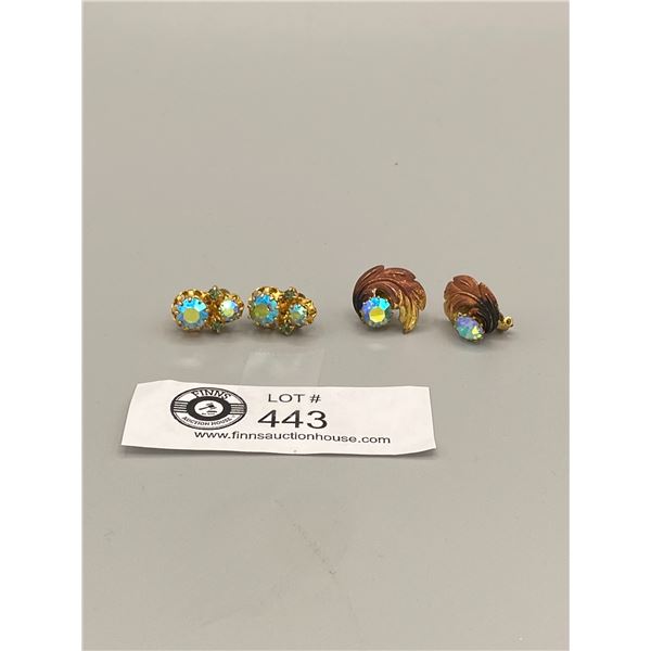 A Nice Pair of 1950's Coloured Rhinestone Earrings