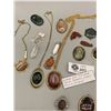 Image 1 : Large Lot of Polished Stone Pendants Cabuchons and Findings