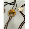 Image 2 : 4 Bolo Ties 1 with Ivory Inlay 1 with Chrysanthemum Stone