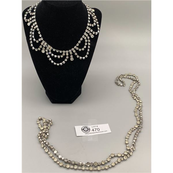 Weiss Superlong Rhinestone Necklace and Beautiful Collar Necklace