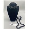 Image 1 : 2 Piece Black Glass and Bog Oak Bead Necklace