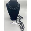 Image 2 : 2 Piece Black Glass and Bog Oak Bead Necklace