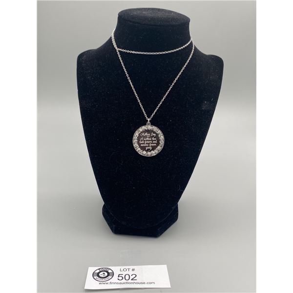 Sterling 925 Mother's Day 1975 Pendant and Necklace 17.18 Grams