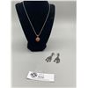Image 1 : 925 and Marcasite Locket and Earrings