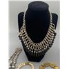 Image 2 : 3 Vintage Necklaces and 2 Bracelets including Coral Panther Link Necklace