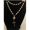 Image 2 : Beautiful 800 Silver Rosary and Gold Filled Crosses