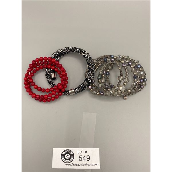 3 Bracelets 1 with Real Pearls