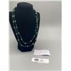 Image 1 : Very Nice Older Black and Green Crystal Double Strand Necklace 20cm