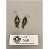 Image 1 : Very Nice Set of Old Vintage Green Bakelight Earrings