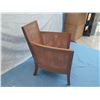 Image 7 : Crate & Barrel Woven Armchair w/ White Seat & Back Cushions