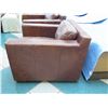 Image 8 : Qty 2 Restoration Hardware Oversized Leather Chairs w/ Metal Studs 35"x27"x30" Back Ht.