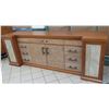 Image 1 : Large 4-Piece Solid Wood Entertainment Center w/ Cabinet & 6 Drawers 120"x30"x43"H