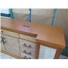 Image 5 : Large 4-Piece Solid Wood Entertainment Center w/ Cabinet & 6 Drawers 120"x30"x43"H
