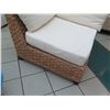 Image 2 : Pottery Barn Woven Corner Chair w/ 3 Ivory Cushions 34" Dia, 32" Back Ht.