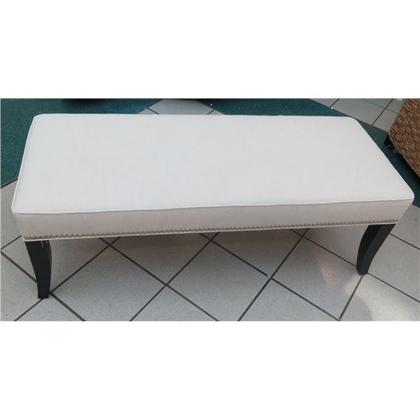 Crate & Barrel Upholstered Bench w/ Metal Stud Detail 52"x20"x18" Ht.