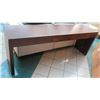 Image 1 : Long Wooden Console Table w/ Center Drawer 84"x20"x30"H (shows scratches/surface wear)