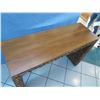 Image 2 : Small Woven Entry Console Table w/ Wooden Top 48"x16"x30"H (shows scratches/surface wear)