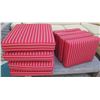 Image 1 : Qty 4 Striped Red Seat Cushions 26"x22"x7" and 4 Back Cushions 24"x20"x5"