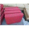 Image 2 : Qty 4 Striped Red Seat Cushions 26"x22"x7" and 4 Back Cushions 24"x20"x5"