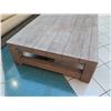 Image 2 : Large Solid Wood Coffee Table, Distressed Finish 55"x39"x14"H