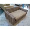 Image 3 : Synthetic Woven Rope Lounger w/ Tan Seat Cushion 6ft X 5ft X 4ft